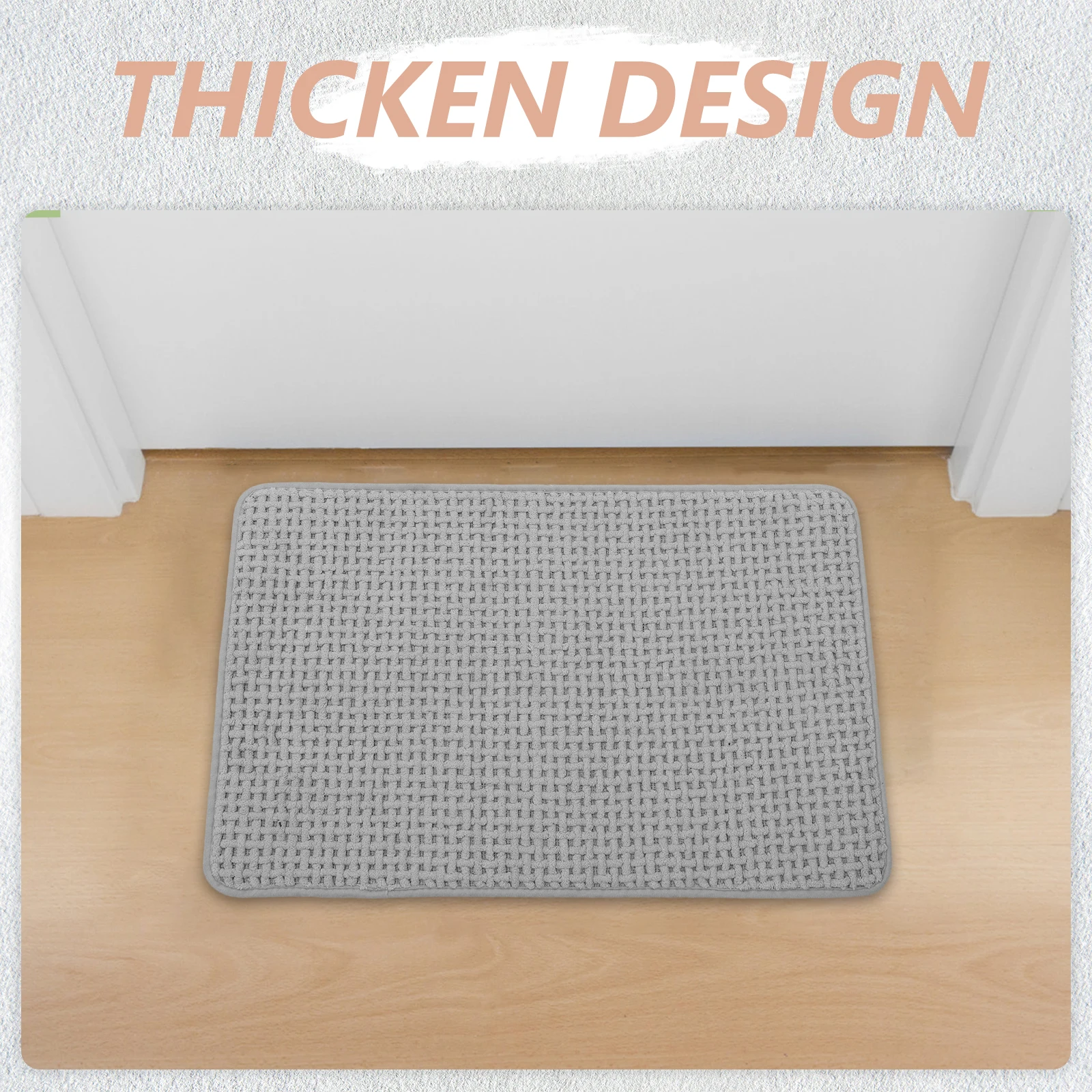

Non Slip Bath Mat Grey 60x40cm Soft Anti Skid Bathroom Floor Pads Absorbent Rugs for Bedroom Living Room Entryway Door Mats