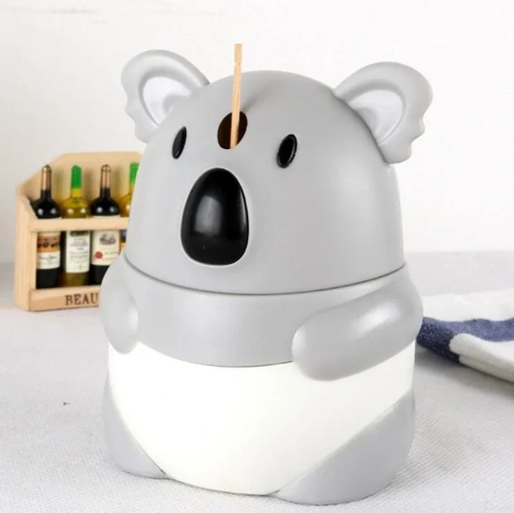 Cartoon Koala Automatic Toothpick Holder Creative Household Kitchen Table Box Storage Organizer Lovely Home Decor