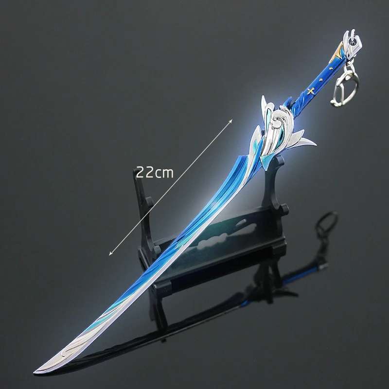 Genshin Impact Weapon 22cm Haran Geppaku Futsu Game Peripheral Model Keychain Kamisato Ayato Replica Swords Knife Katana Kid Toy