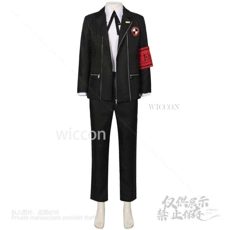 لعبة جديدة P3 Gekkoukan تأثيري ماكوتو يوكي زي المدرسة الثانوية شعر مستعار الرجال لبدلة سوداء السراويل قميص هالوين مخصص