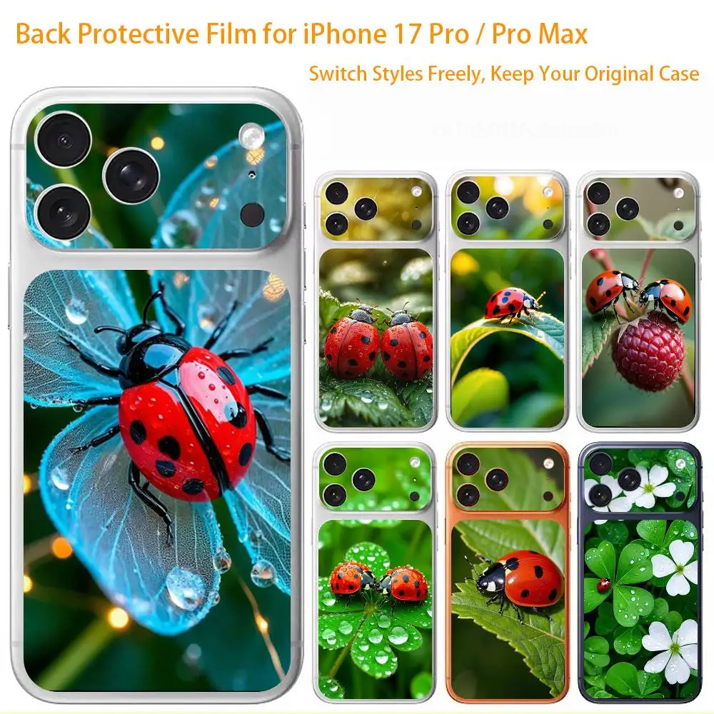 

Seven-spotted ladybug 3D Full Body Skin Decal for iPhone 17/Pro/Pro Max Color Rear Protective Sticker