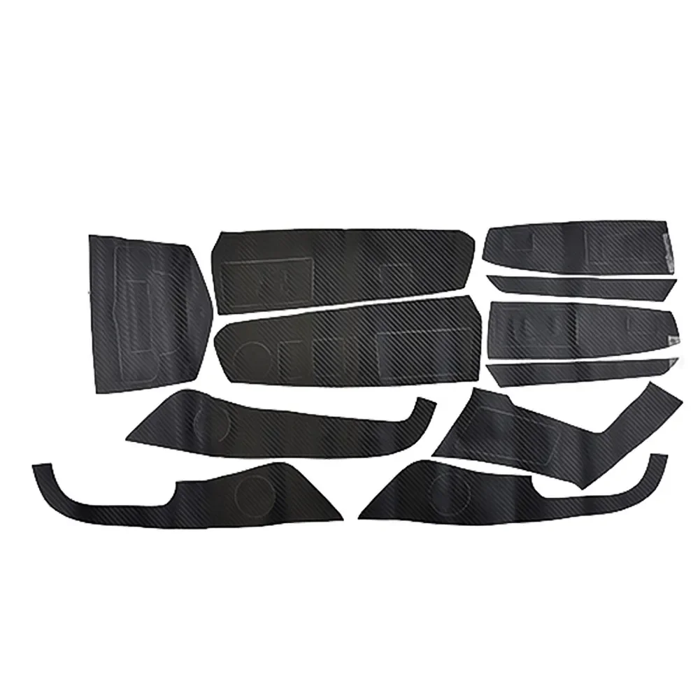 28pcs/set Carbon Fiber Interior Cover Trim Stickers Texture Vinyl Black For Chevrolet For Cruze 2009-2015 Fit For Left Rudder