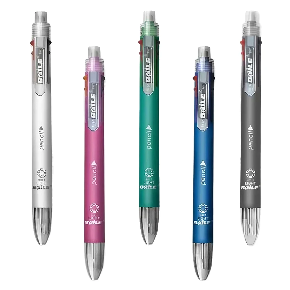 STONEGO 6 in 1 creative ballpoint pen household stationery colorful retractable ballpoint pen stationery pen