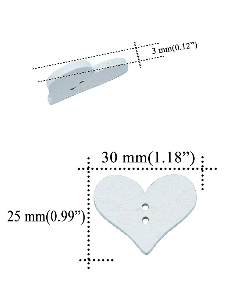 Bottoni in legno fatti a mano con cuore grande amore, Scrapbooking cucito per matrimonio, toppe a 2 fori, bottone in legno, 20 pezzi, 30 pezzi, 50