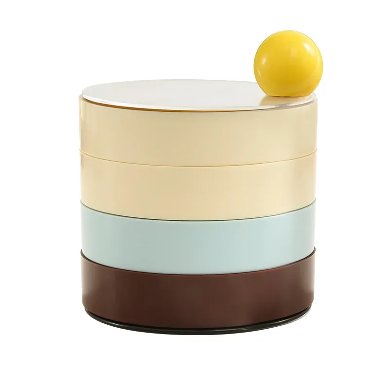 Dopamine Mirror Jewelry Storage Box Rotatable Bedroom Jewelry Dresser Desktop Jewelry Box