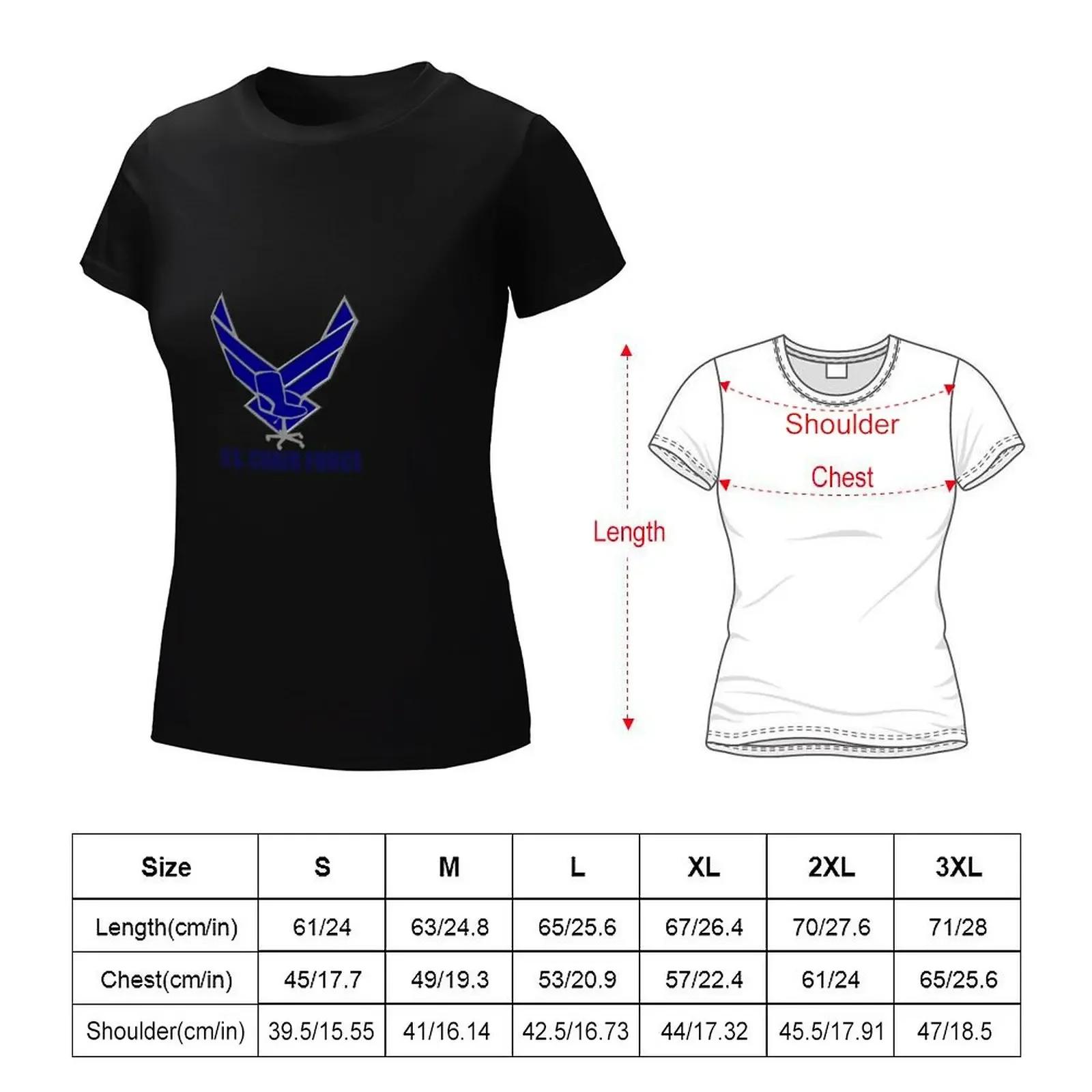 United States Chair Force T-shirt hippie clothes Blouse kawaii clothes Women's clothing