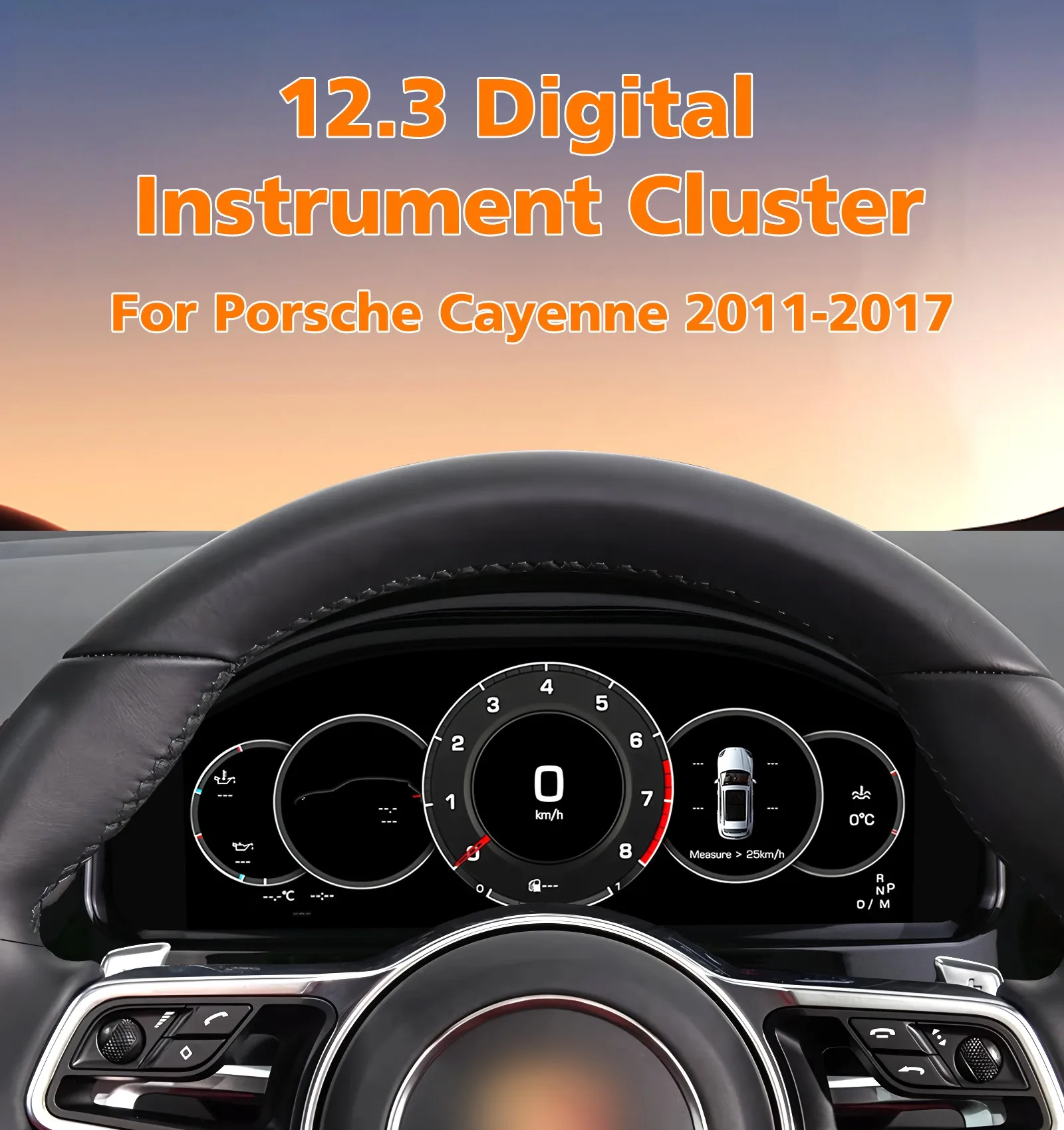 12,3-Zoll LCD Digitales Auto-Armaturenbrett für Porsche Cayenne 2011-2017 Android Auto Carplay Instrument Virtuelles Panel Tachometer Cockpit