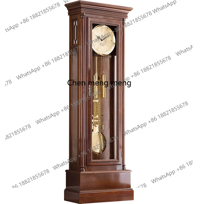 

Mechanical seat clock European floor clock Chinese retro living room ornament, watch wood pendulum clock