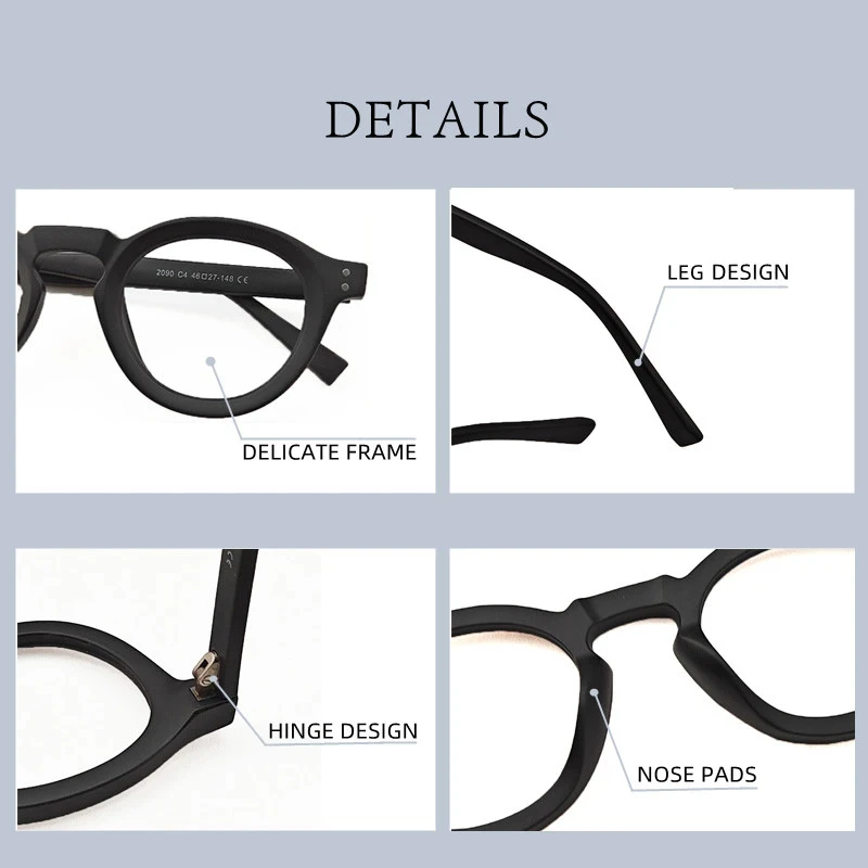 New Retro Round Glasses Frame Women Men Frames Computer Anti Blue Ray Optical Eyeglasses Vintage Brand Designer Luxury Eyewear