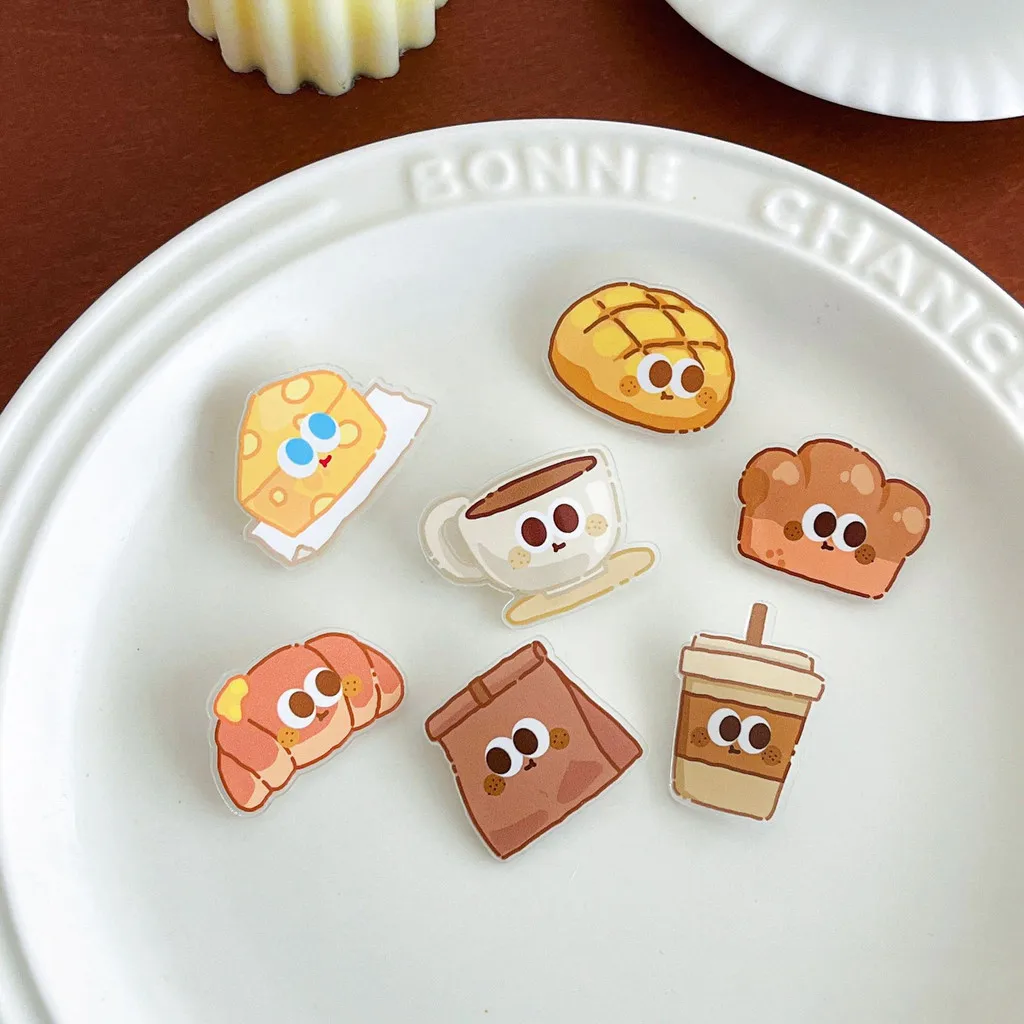 Clip per sigillare il pane in acrilico da 5 pezzi, clip per file di note con decorazione per toast