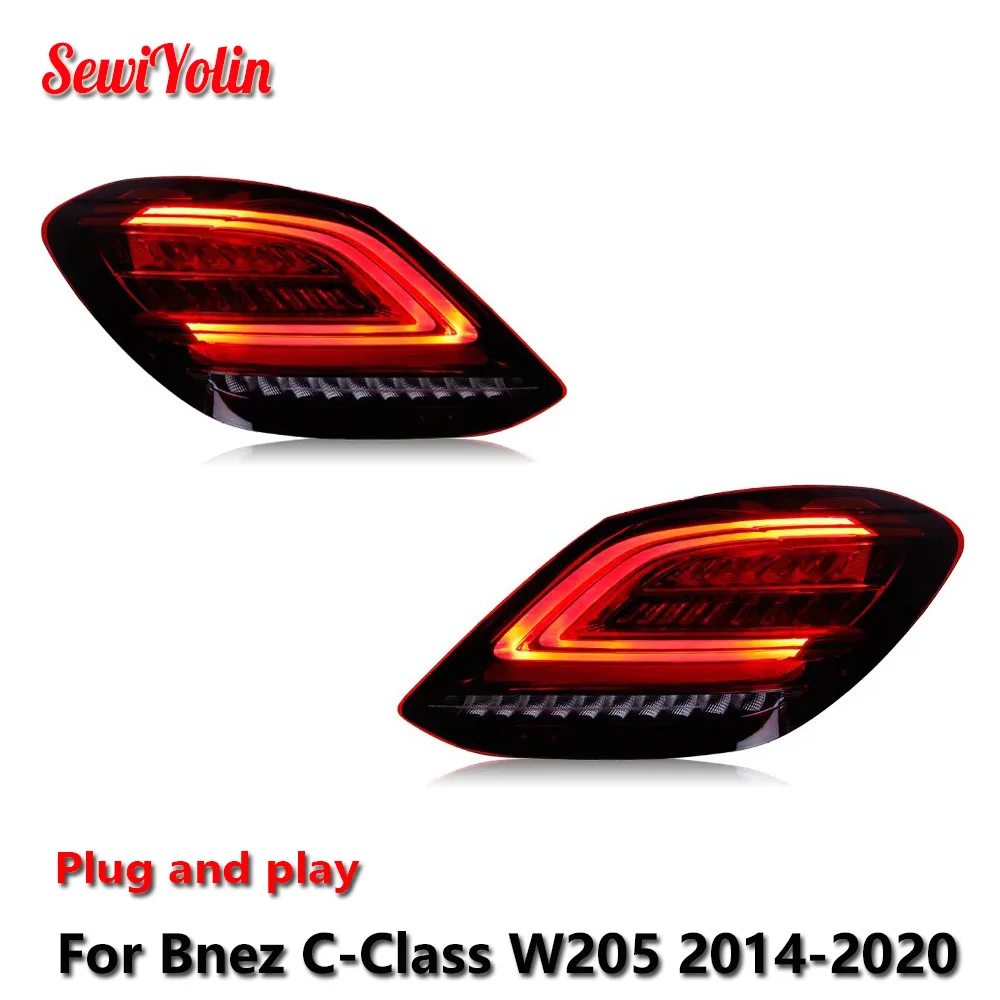 

Car LED Tail Light Accessories For Bnez C-Class W205 2014-2020 Auto Rear Fog DRL Brake Turn Signal Lamp Plug and Play