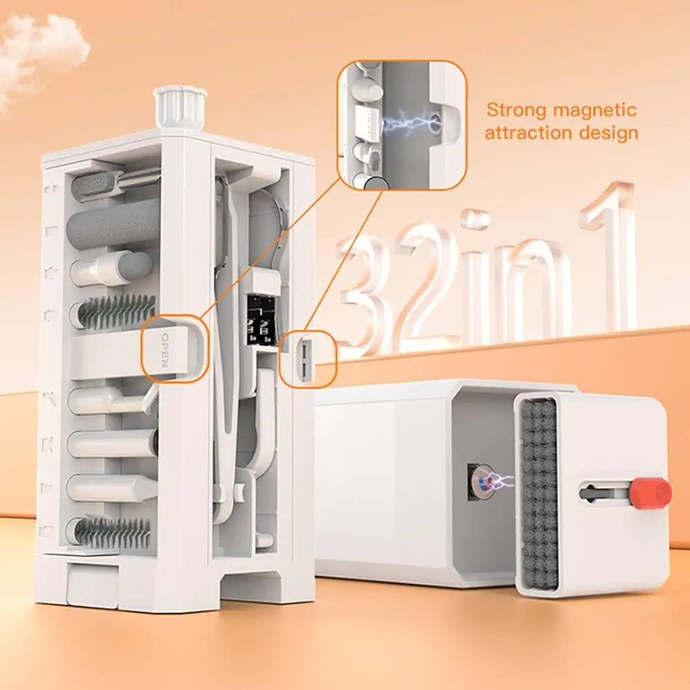 32in1 Electronic Equipment Cleaning Kit Multi-function Tools Keyboard Earphone Phone Brush Cleaning Cleaner Computer Laptop M5z6