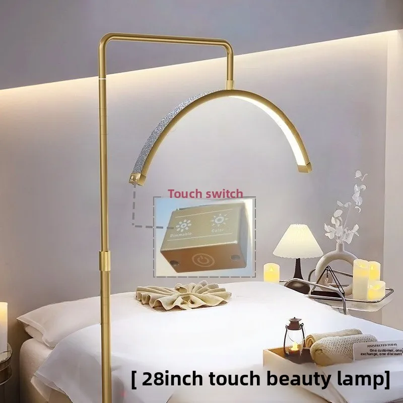 Golden Beauty Lamp 28-inch Half-moon Beauty Lamp Does Not Hurt The Eyes, Embroidered Manicure Desk Lamp