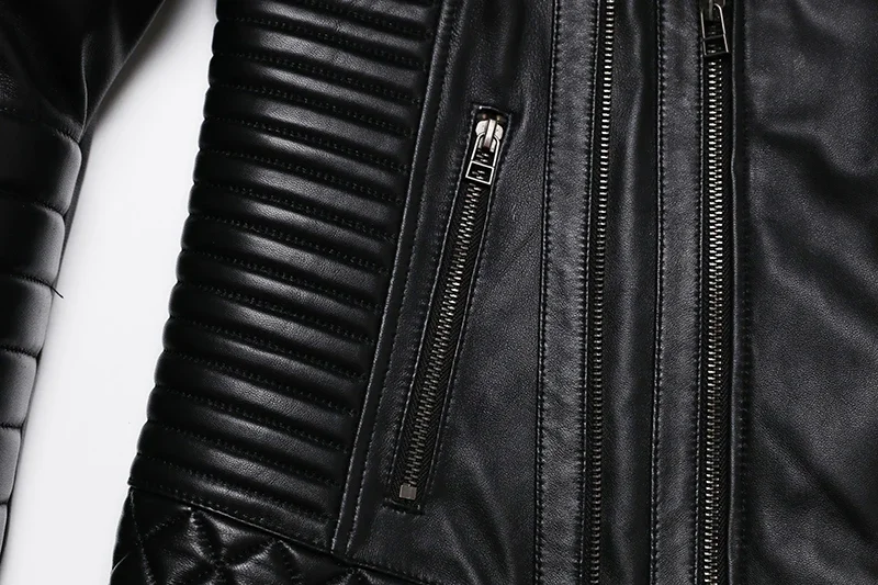 New Sheepskin Genuine Leather Jacket Oblique Zipper Fashion Motocycle Slim Jackets Soft Spring and Autum Clothing Short Coat 15 S61a45dddd92b4e88a69c5b3173f5855dp