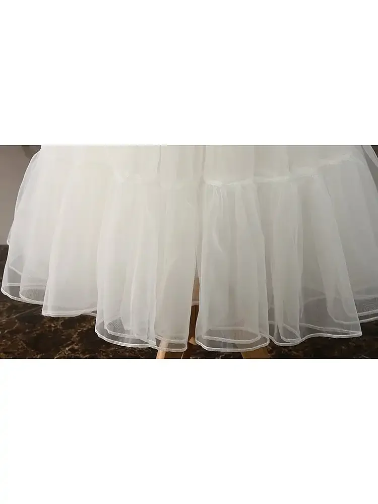 Fashionable Refine 80cm 3 Layers Wedding Dress Petticoat Organza A-line Shaped Long Petticoat