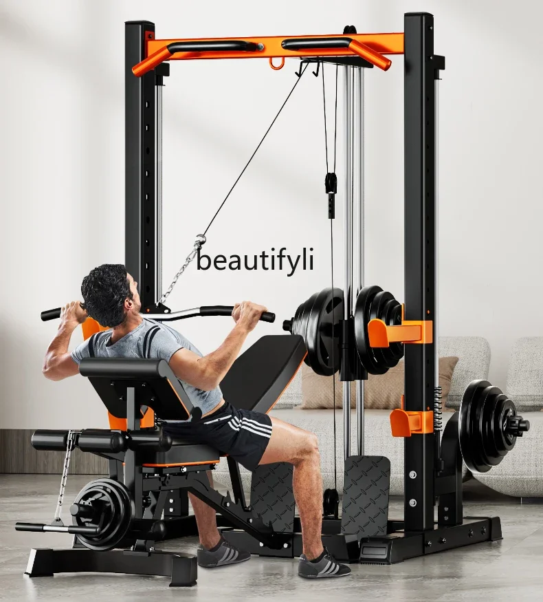 Household strength comprehensive trainer multi-functional integrated commercial squat bench press fitness equipment