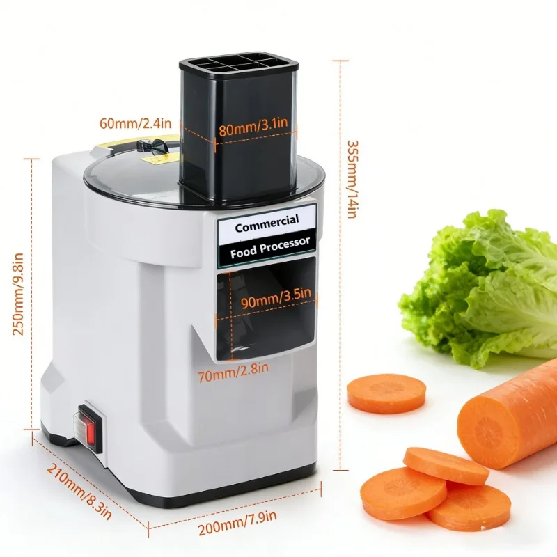 K8600 Commercial Dicing Machine White 3-in-1 Multi-Function Electric Cutter Strips Shreds Slices Dice Radish Potato Vegetables