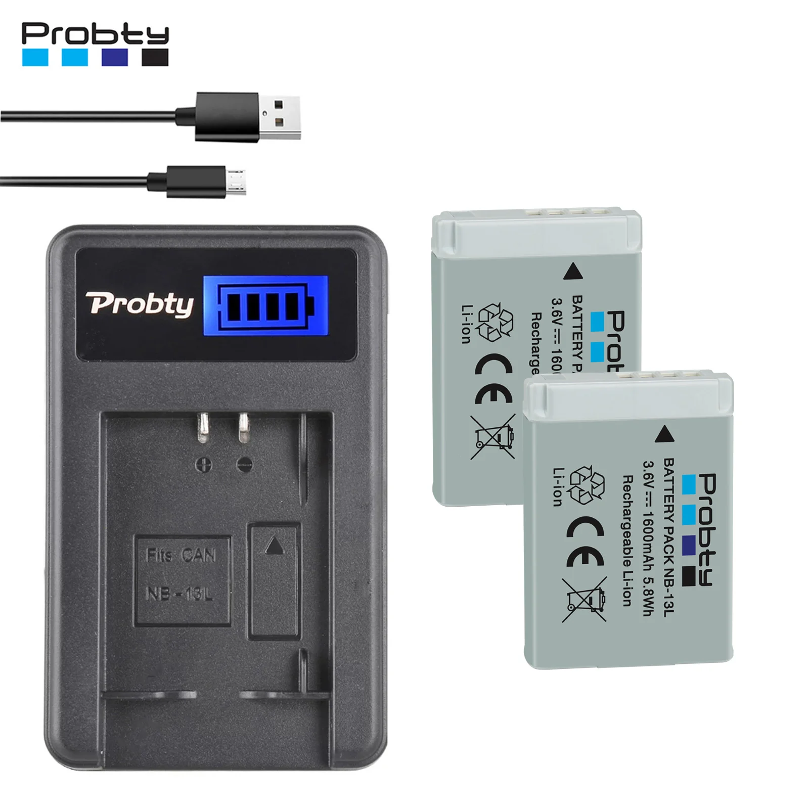 

1600mAh NB-13L NB 13L NB13L Battery + Charger for Canon PowerShot G5X G7X G9X G7 X Mark II G9 X,SX620 SX720 SX730 HS