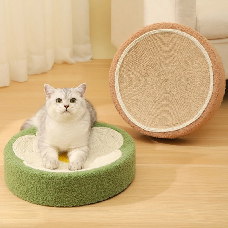 2023 Cat Scratcher 2 In 1 Cute Scratch Board Pad Scratcher Bed Mat Claws Care High QualityRound Protection Paw Toy