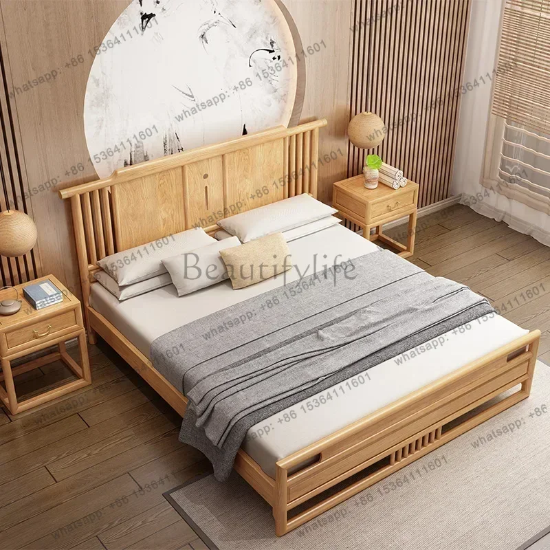 LJY Display Waterproof Double Bed Organizer Full Size High Platform Double Bed Bases Headboards Princess Beliche Hotel Furniture view 2