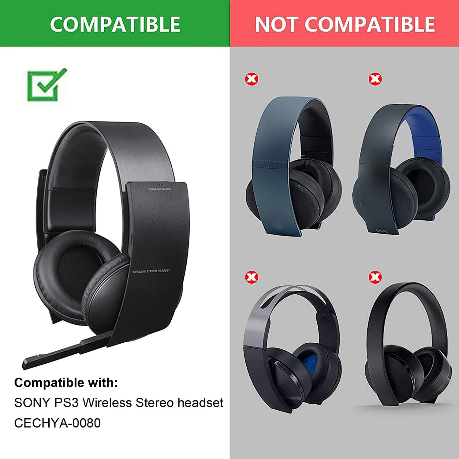 Bantalan telinga bantalan ikat kepala Aksesori suku cadang pengganti untuk Sony PS3 PS4 headphone Headset Stereo CECHYA-0080 nirkabel