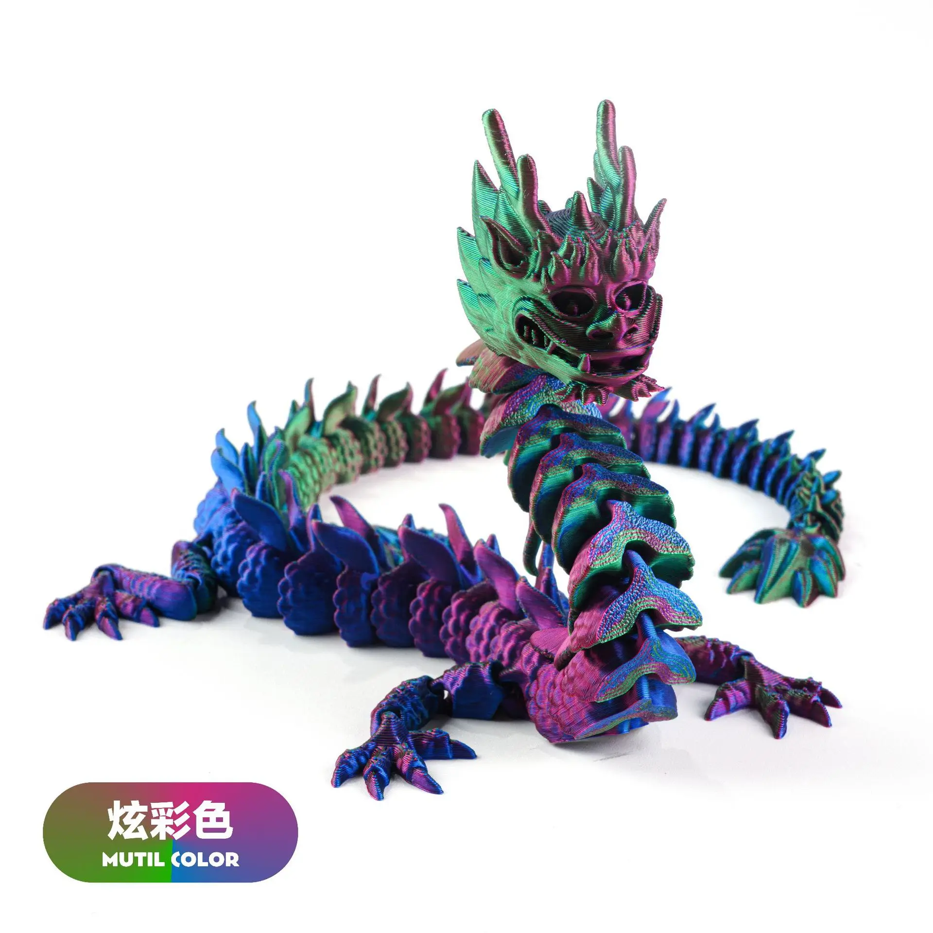 3D Printed Dragon Egg Figures Gemstone Multi-Jointed Movable Dragon With Wings Toys Tabletop Decorative Ornament Birthday Gifts