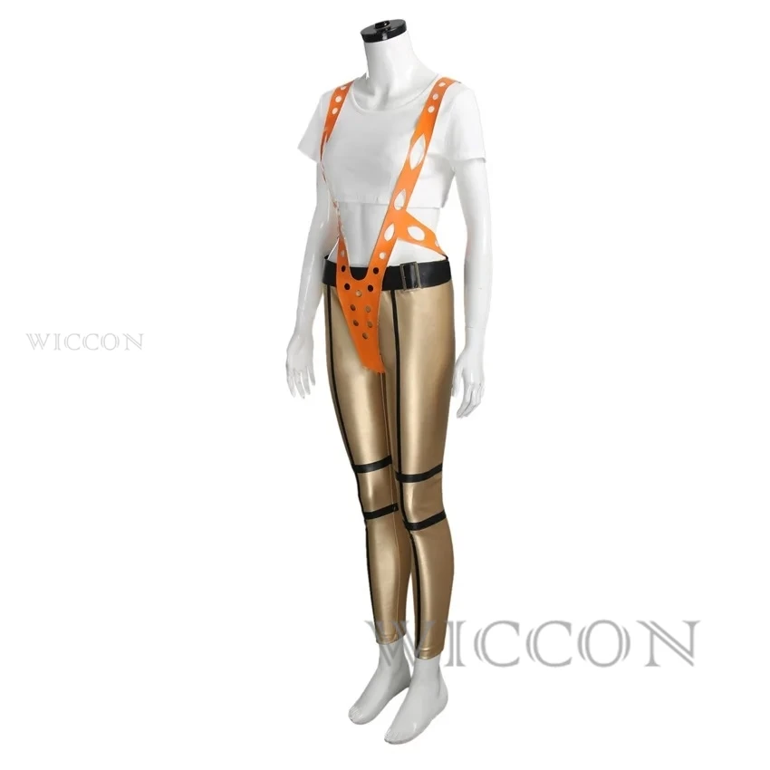 The Fifthy Element Leeloo Cosplay Costume Sexy Skinny Pants Short T-Shirt Cinquième élément Body Suit Halloween Cosplay Outfits