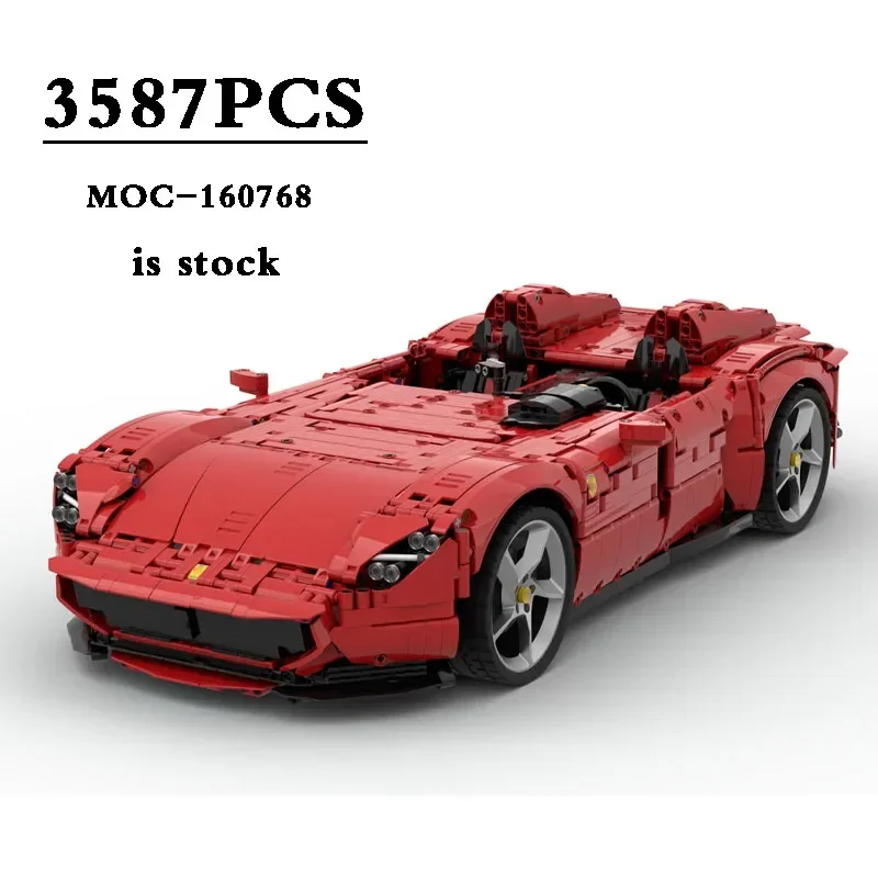 Sports Car MOC-160768 SP1 and SP2 Racing Model Building Block Stitching Model 3587PCS Kids Birthday Gift Christmas Toy Gift