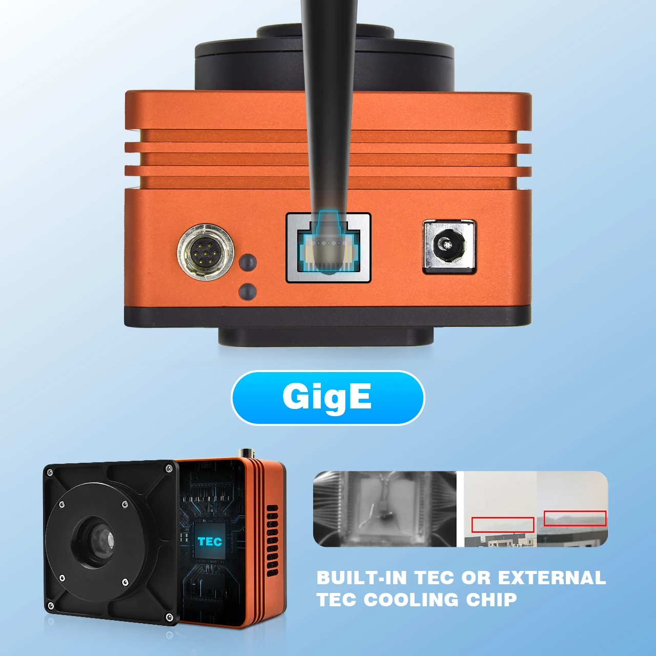 TE Cooling IMX990 USB3.0 GigE 1280x1024 200fps Area Scan Infrared SWIR Camera in 400-1800nm