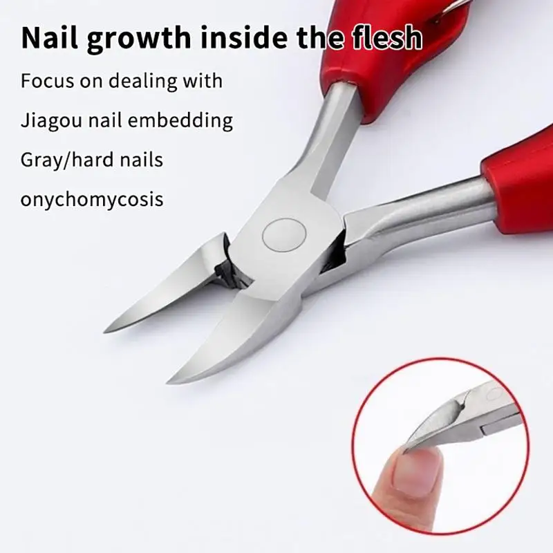 Ingrown Toenail Clipper Stainless Steel Sharp Curved Jaw Cutter Anti Slip Handle Pedicure Tool For Home Salon Foot Nail Trimmin