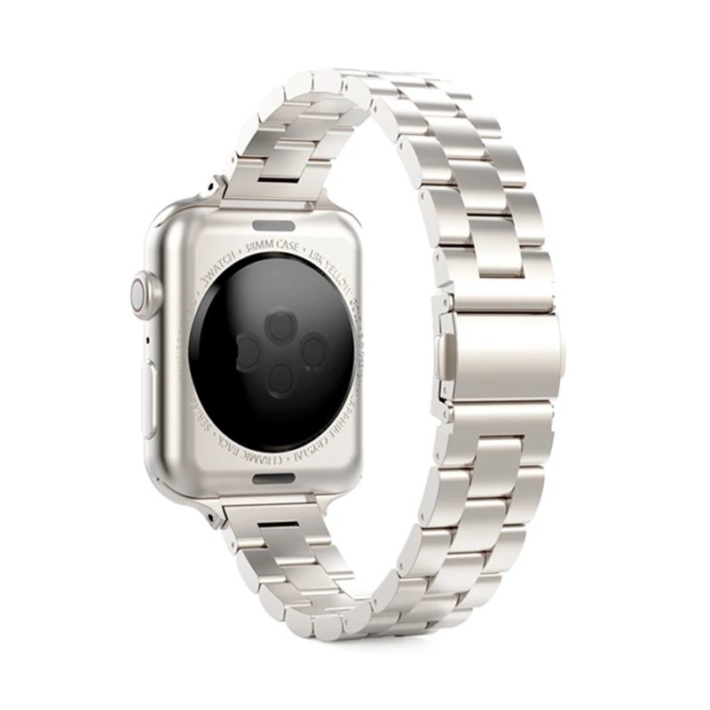 Correa fina Starlight para Apple Watch, pulsera de acero inoxidable de 49mm, 45mm, 41mm, 44mm, 40mm para iWatch 3, 42mm y 38mm