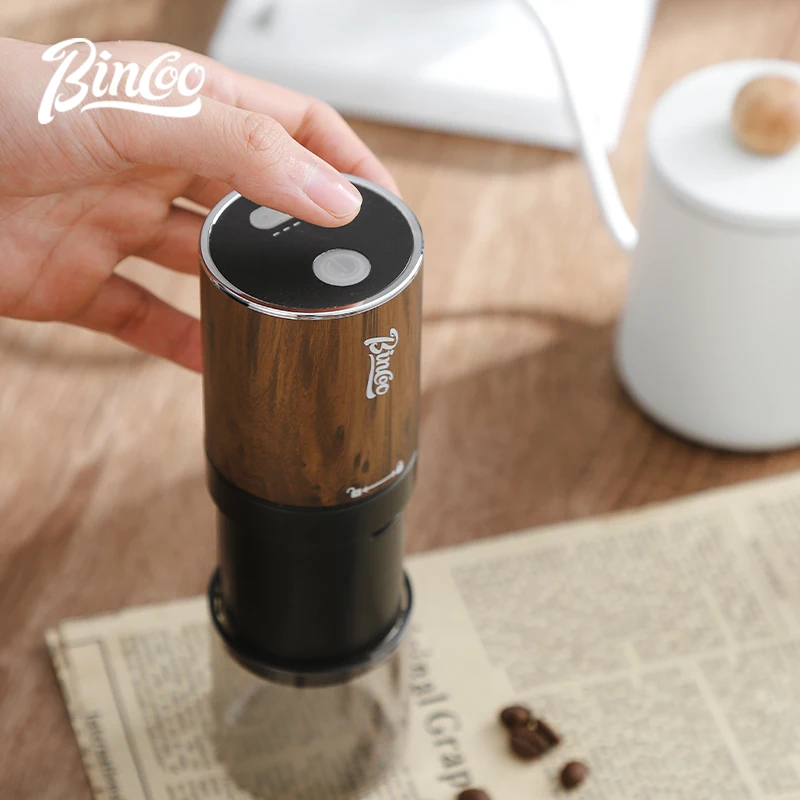 Bincoo مطحنة القهوة الكهربائية الصغيرة المحمولة مطحنة حبوب القهوة USB شحن 420 الفولاذ المقاوم للصدأ الأساسية مطحنة نكهة الاسبريسو