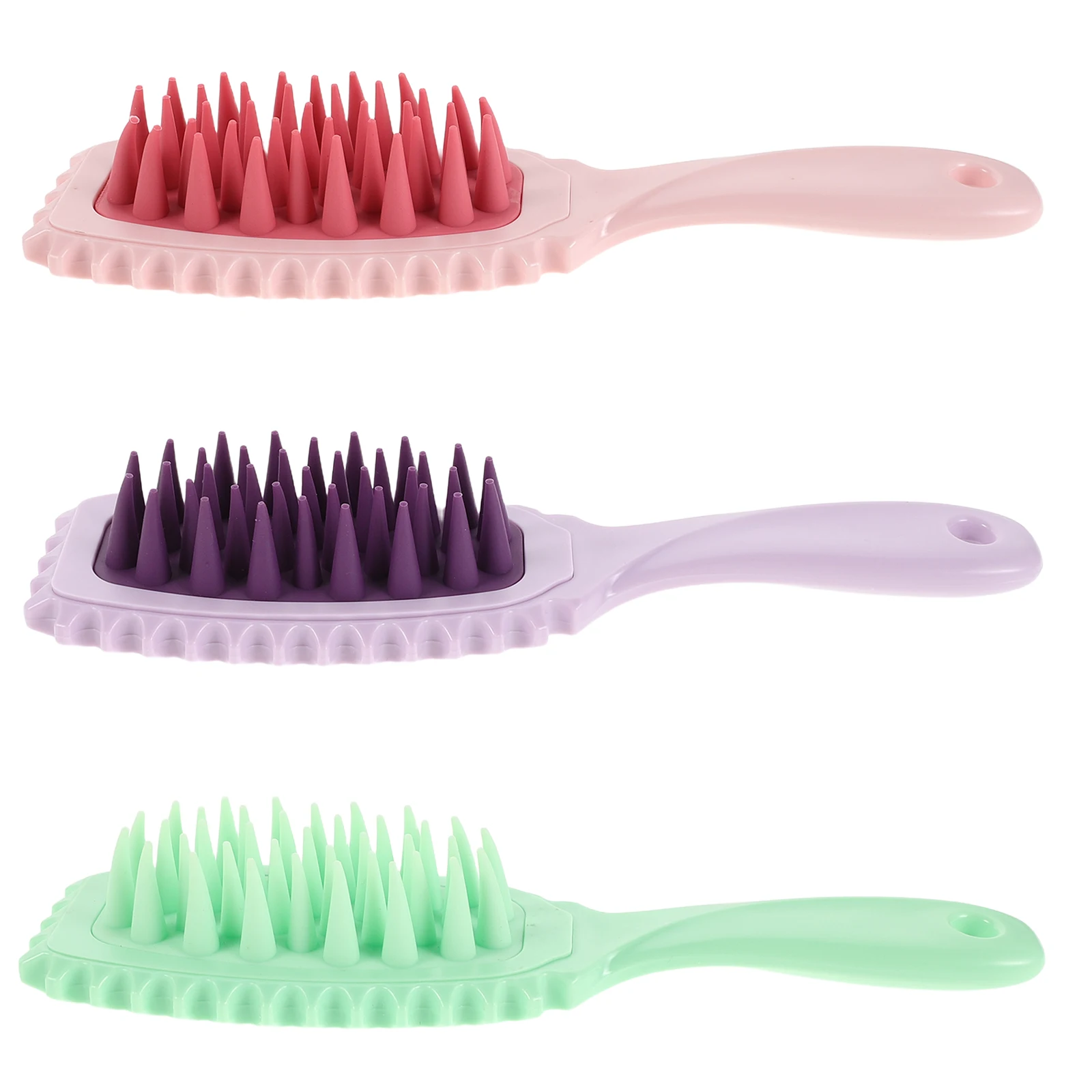 

Hair Scalp Massager 3pcs Silicone Exfoliating Brush for Deep Cleaning Portable Hair Washing Scrubber Comb Tool