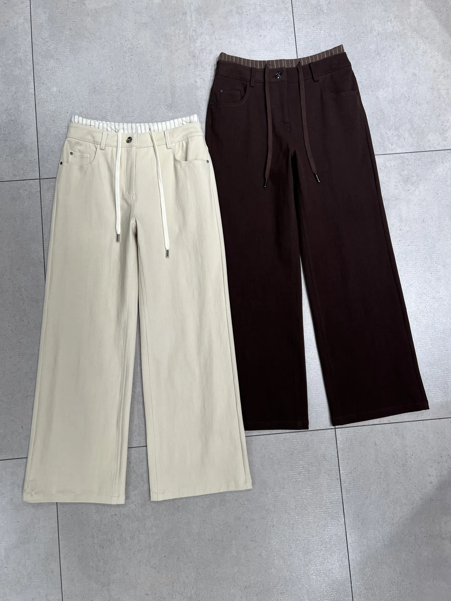 New Women's Autumn/Winter Wide-Leg Trousers with Elastic Drawstring Waist