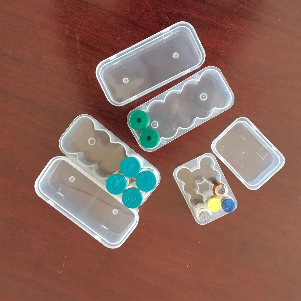 3/5/7/10 ML Insulin Vial Storage Case 10-Slot Plastic Peptide Protector Box Transparent Wear-resistant Mini Vial Holder