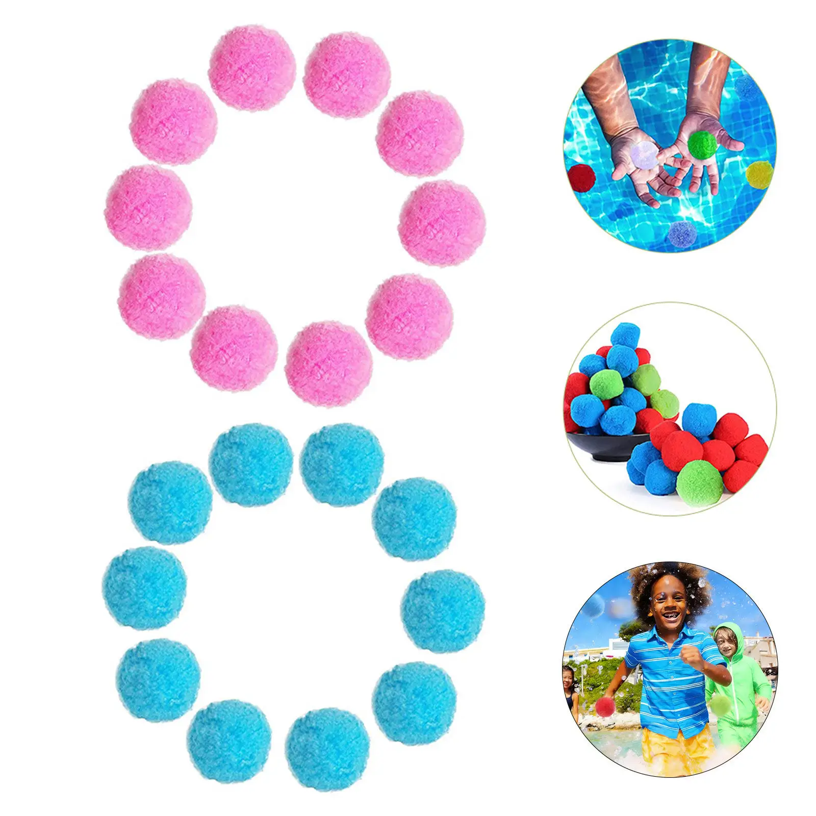 20Pcs Skin Friendly Cotton Balls for Kids Summer Outdoor Pool Activities Reusable Fighting Balls