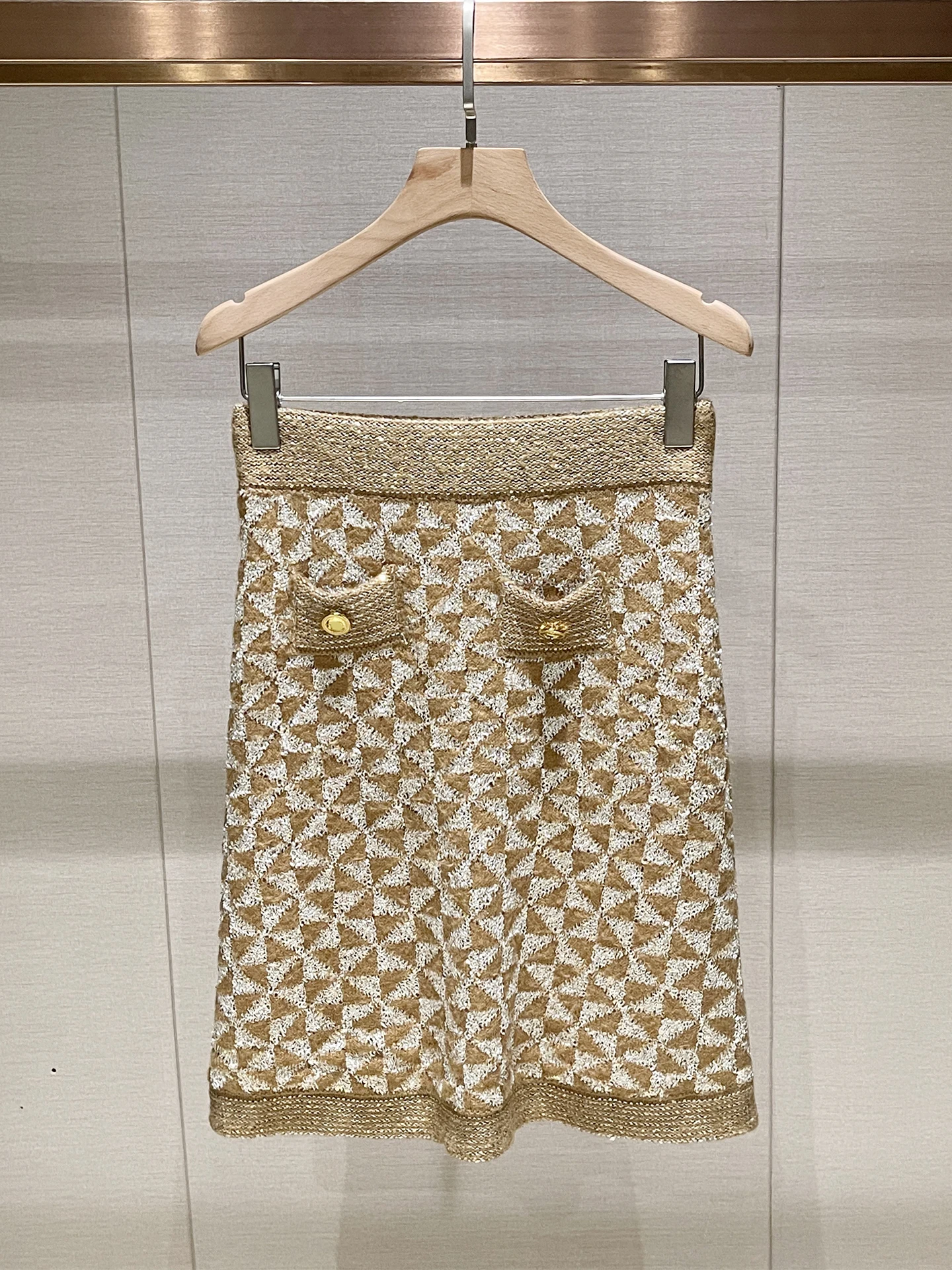 

High Waist Knitted Floral Embroidery ort Skirt Women's Autumn Winter Faion Casual Sle A-Line Skirt with Inner