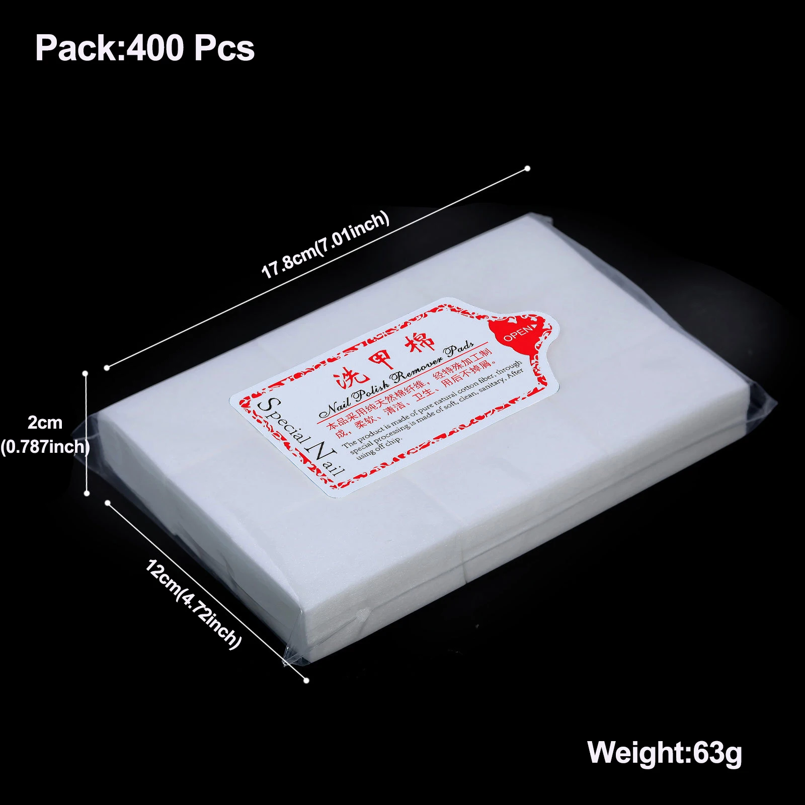 400/500/600/1000 Stück solide, langlebige Nagelwerkzeuge, Maniküre-Gel-Nagellackentferner-Pads, fusselfreie Tücher, 100 % Baumwolle, Serviettenwickel