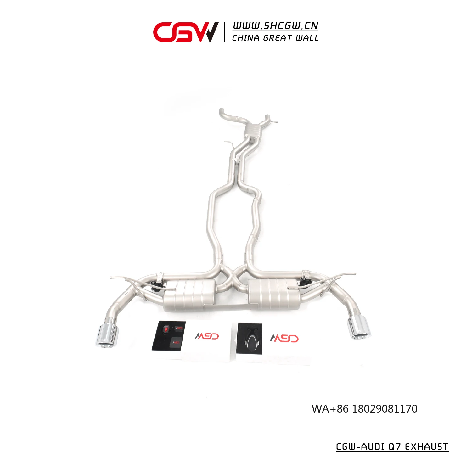 

Active Sound 304 Stainless Steel Exhaust Pipes Catback System for Q7 3.0T 3.6T 2005-2025 Electric Valves Escape