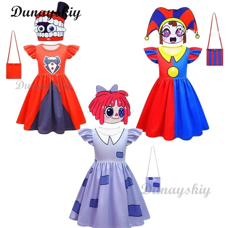 Dibujos animados TV increíble Cos circo Digital Ragatha Pomni disfraz Cosplay juego de rol mujeres adultas niñas vestido disfraz Halloween Suitr,7