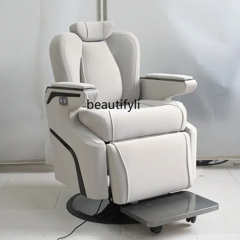 Hair salon electric chair can recline physiotherapy chair beauty salon, head therapy large chassis hair cutting chair