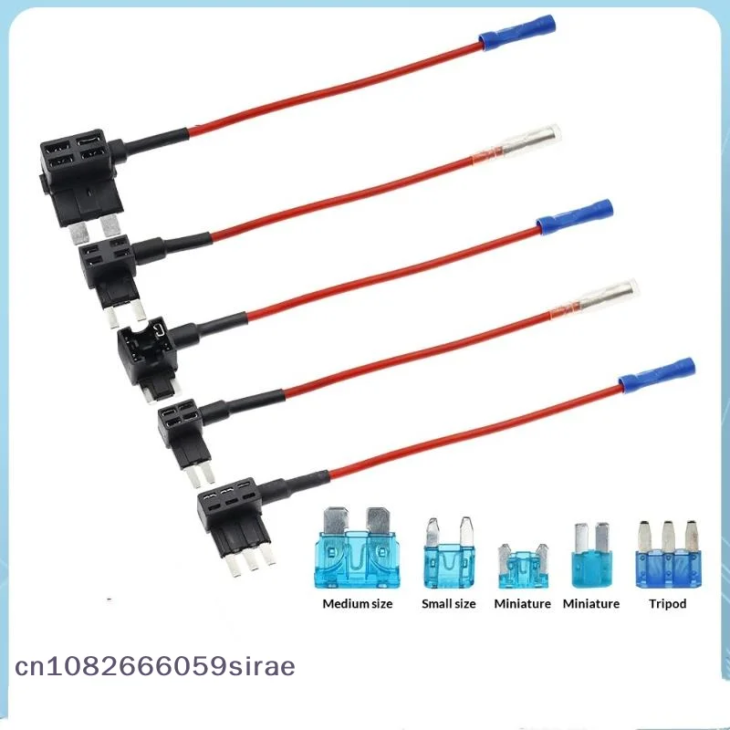 （CC44）1Pcs Add-a-circuit TAP Adapter 12V 24V MINI SMALL MEDIUM Size Car Fuse Holder 10A Micro Mini Standard ATM Blade Fuse