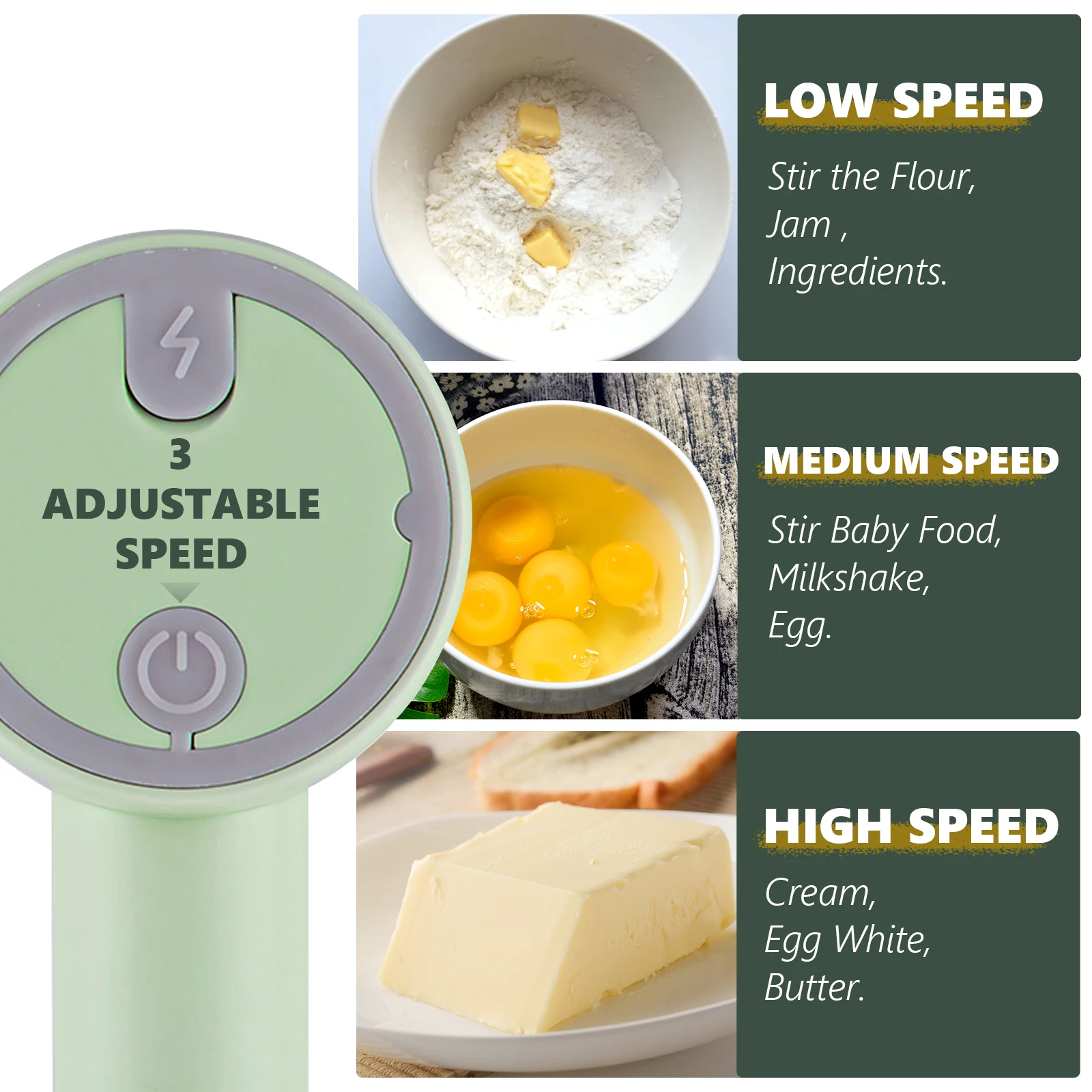 Электрический миксер для пищевых продуктов, миксер для выпечки тортов, машина для измельчения крема с трехскоростной регулировкой для приготовления молочных коктейлей и смузи