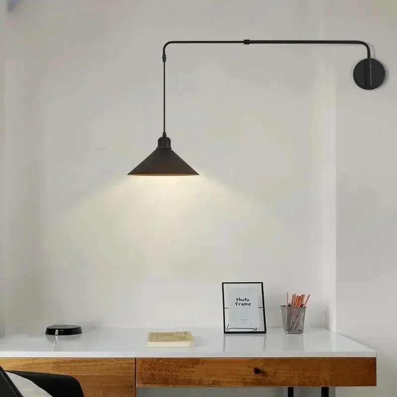 Industrial wall lights Industrial Long Arm Black Light LED hanging minimalist lamps Adjustable Telescopic Rotarylight