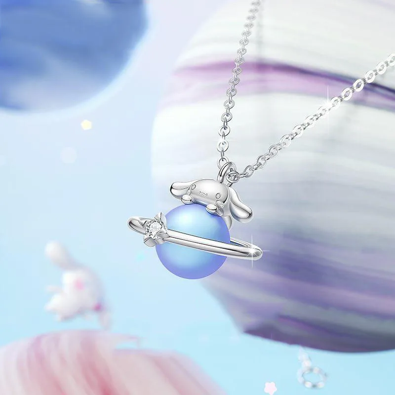 

Sanliou Necklace Cinnamoroll Necklace 925 Sterling Silver Female Light Luxury A Minority Advanced Design Kawaii Planet Necklace