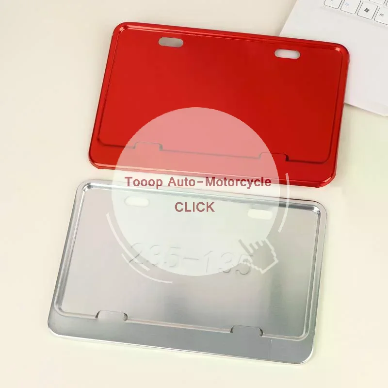 Universal Aluminum Alloy Motorcycle License Plate Bracket Stable Fit Shockproof Resistant for Scooters ATVs Car