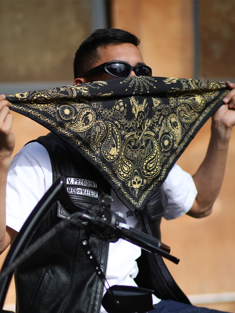 AliExpress NONE 55*55CM Paisley Hip-hop Square Bandana Outdoor Cycling Multi-functional Sports Headband Unisex Skull Cashew Printed Handkerchief