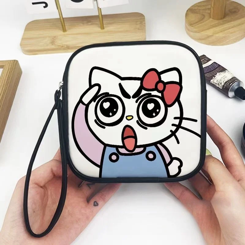 Sanrio حقيبة فوط صحية ، أنيمي ، Hello Kitty Pads ، حقيبة تخزين كرتون ، مواد نظافة نسائية ، حقيبة مكياج