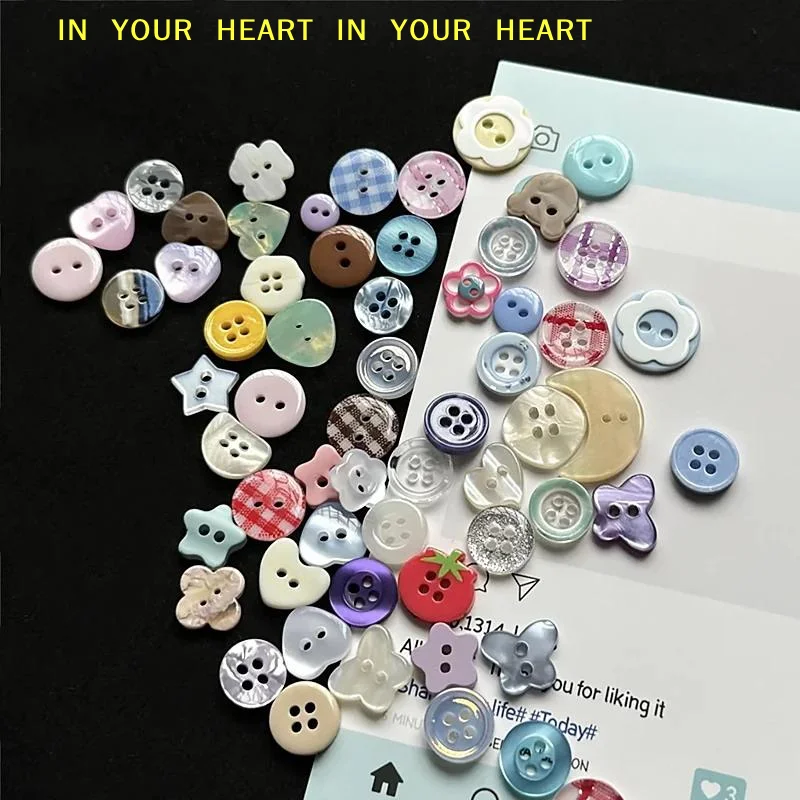 【X】10pcs Randomly Diy Scrapbooking Cute Sewing Button Clothing Accessories