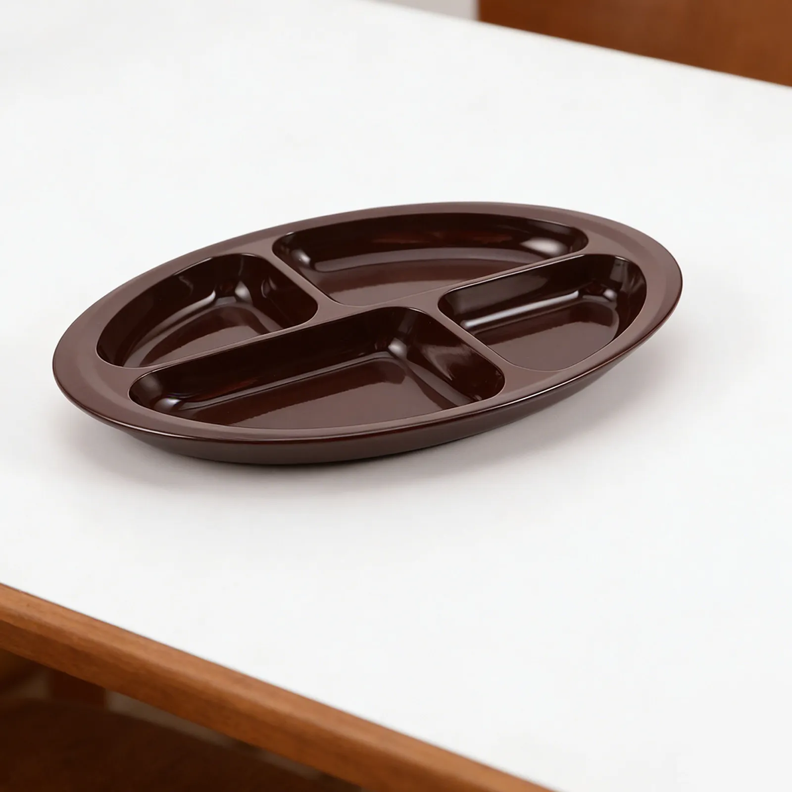 

Portion Control Plate for Adults 12 Unbreakable Divided Plates Four Compartments Anti-Slip Sectioned Dish Elderly Disabled